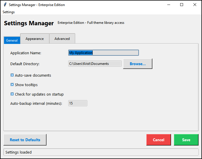 Settings Manager